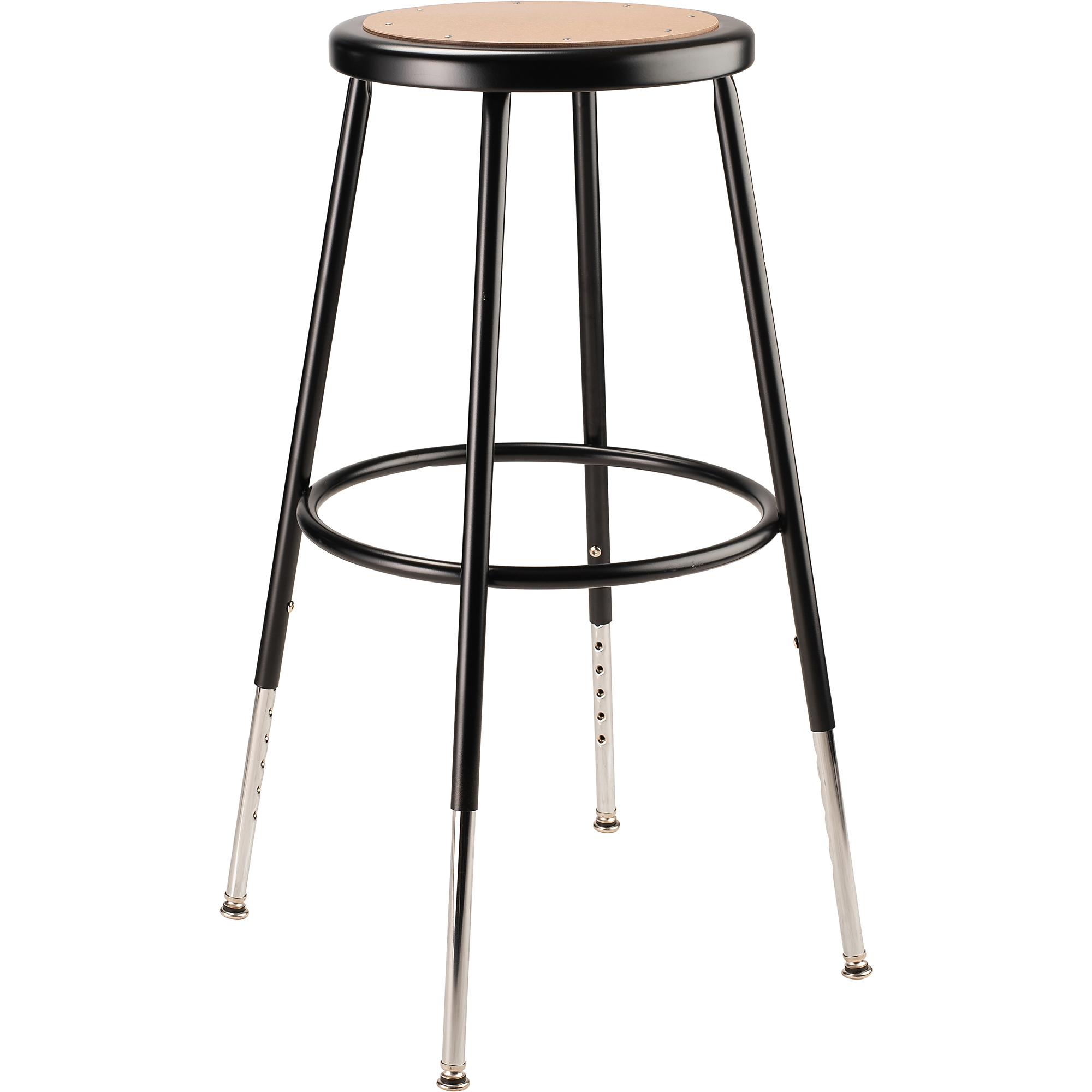National Public Seating, 24.5 -32.5in. Height Adjustable Steel Stool, Primary Color Black, Included (qty.) 1, Seating Type Office Stool, Model# 6224H-10